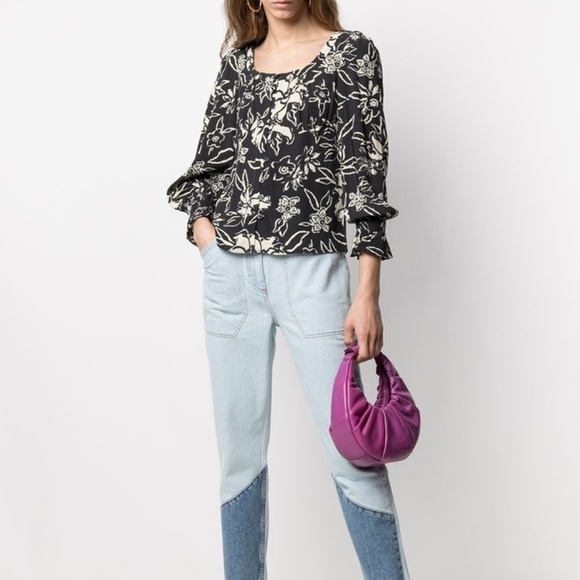 New! ba&sh Sessee Floral Print Blouse - Picture 3 of 13